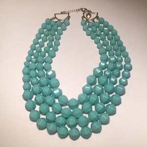 J. Crew light aqua large beaded necklace